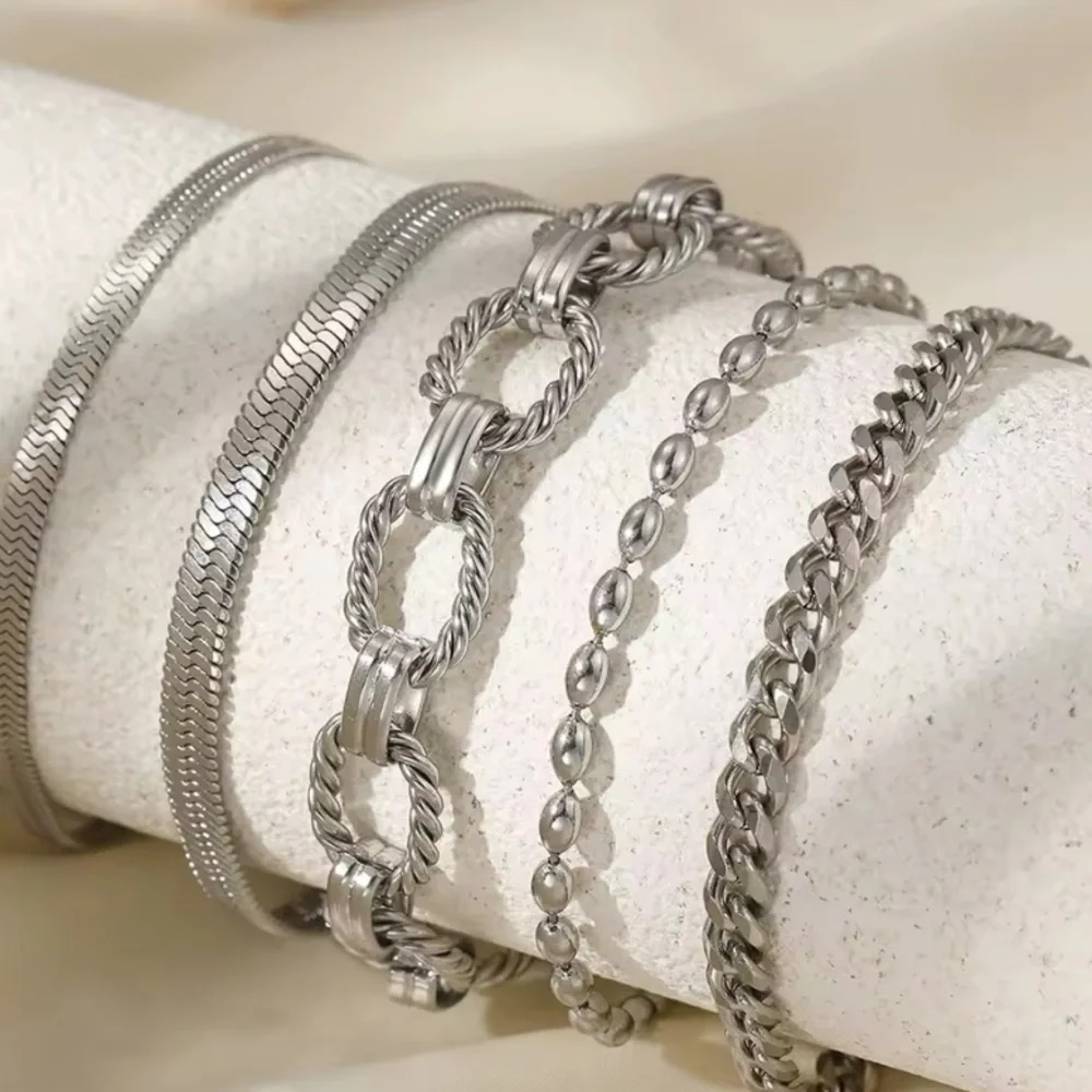 Silver Plated Bracelet Set